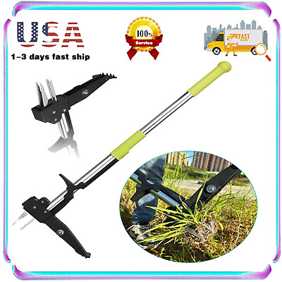 #ad Stand Up Weed Puller Tool amp; Long Handle 4 Claw Steel Head Design $42.90