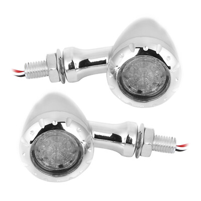 #ad 2pcs Motorcycle 10mm Steering Flashing LED Turn Signals Light Indicator Lamp JFF $22.58