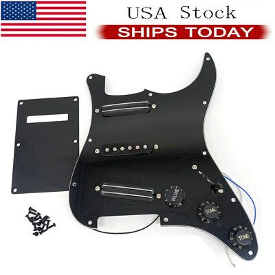 #ad 3 Ply SSS Dual Rail Loaded Pickguards Pickup Back Cover Plate for Strat ST SQ $37.54
