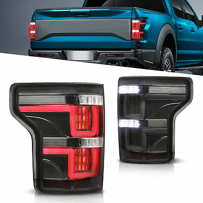 #ad LH amp; RH Side Smoke Tinted Rear Lamps Full LED Tail Lights For 15 17 Ford F 150 $144.95