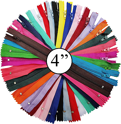 #ad KGS Nylon Zippers Colorful Zippers for Sewing Crafts 20 pcs Pack 4 Inch $9.98