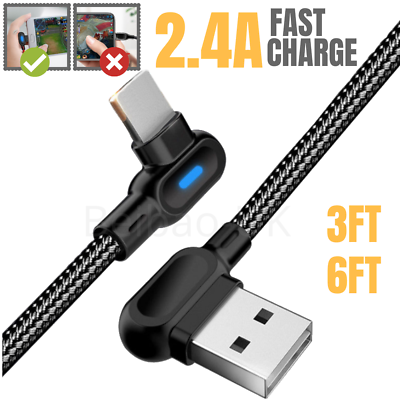 #ad 3 6Ft 90 Degree USB Data Cable For iPhone 13 12 11 XR 8 7 Charger Charging Cord $7.30