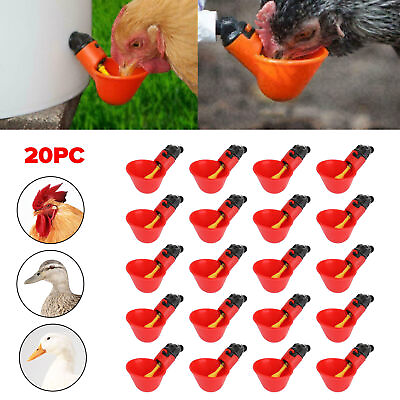 #ad Automatic Water Cups Poultry Drinker Waterer Chicken Duck Quail Drinking Feeder $9.19