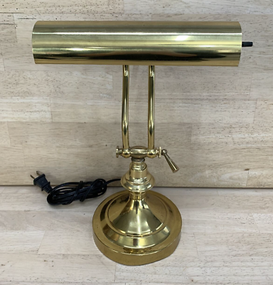 #ad Vintage Brass Bankers Desk Piano Adjustable Lamp Art Deco $55.00
