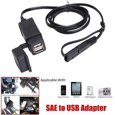 #ad Latest Waterproof Motorcycle 12V SAE USB Phone Charger Cable Adapte Inline Fuse $18.99