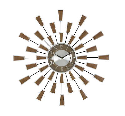#ad Wall Clock Large Mid Century Modern Vintage Style Metal Analogue Decoration $47.16