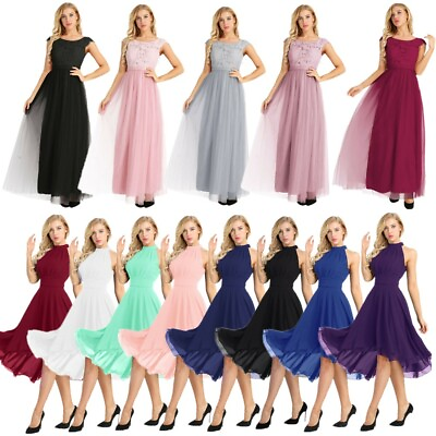 #ad Ladies Womens Flare Dress Evening Party Prom Bridesmaid Formal Dress Maxi Gowns $30.55