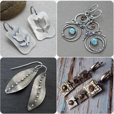#ad 925 Silver Dangle Drop Cubic Zirconia Earrings Ear Hook Women Wedding Jewelry C $3.75
