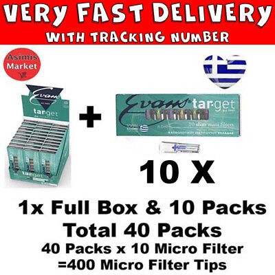 #ad Cigarette Holder Evans Target Slim 6 mm Full Box amp; 10=40 Packs Mini Filter $41.19