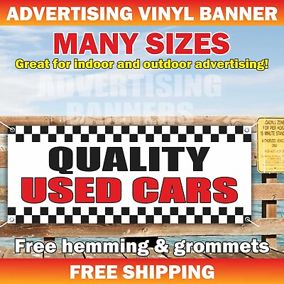 #ad QUALITY USED CARS Advertising Banner Vinyl Mesh Sign dealer auto service credit $219.95