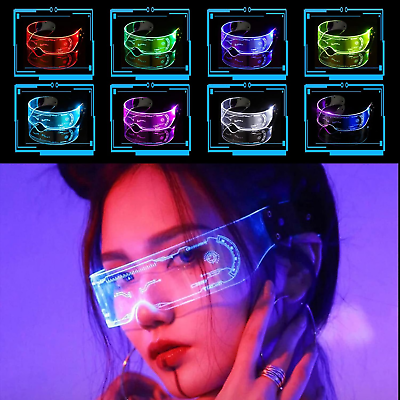#ad LED Glasses LED Visor Glasses with 7 Colors and 5 Modes Light up Glasses Recha $21.24
