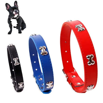 #ad Bone Leather Durable Pet Dog Collar $4.24