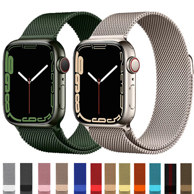 #ad #ad Magnetic Milanese Loop Band Strap Metal For Apple Watch Series 8 7 6 SE 5 4 3 2 $6.99
