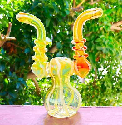 #ad 8quot; Bubbler for Lovers White Double Sided Tobacco Smoking Herb Water Pipes THB 99 $29.95