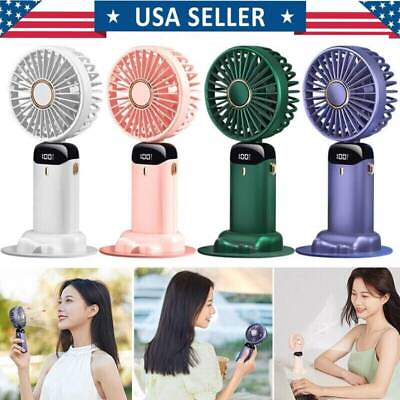 #ad Portable Mini Hand held Small Folding Desk Fan Cooler Cooling USB Rechargeable👍 $14.89