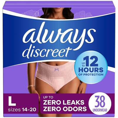 #ad Always Discreet Adult Incontinence Underwear for Women Size L 38 CT $22.47
