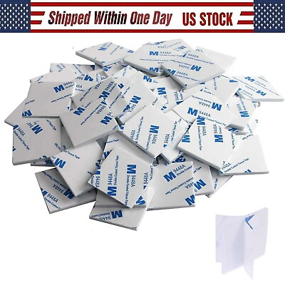 #ad 60Pcs Heavy Duty Tape Double Sided Self Adhesive Strong Sticky Pads Square $5.70