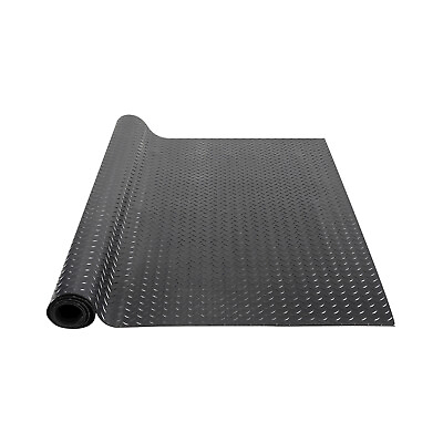 #ad VEVOR 4 x 15ft Garage Floor Mat Diamond Plate PVC Vinyl Rolls Non Slip 3mm Thick $72.99