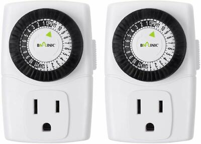 #ad BN LINK 2Pack Indoor 24Hour Mechanical Outlet Timer In Wall Timer Switch 3 Prong $12.99