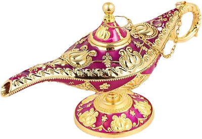 #ad Vintage Aladdin Magic Genie Lamp Pot Wishing Light Alloy Arabian Lamp Jewelry B $16.22