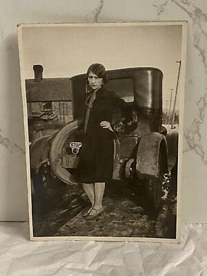 #ad Antique Woman and car Early Idaho Photograph $15.29