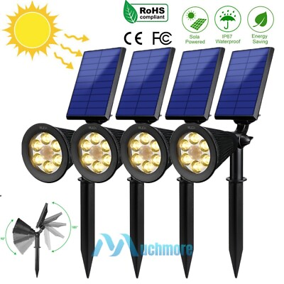 #ad 4x Solar Powered 6 LED Lawn Spot Light Wall Lamp 2IN1 Outdoor Garden Backyard US $8.99