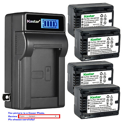 #ad Kastar Battery LCD Wall Charger for VW VBT190 Panasonic HC V770 HC V770K HC V800 $71.99
