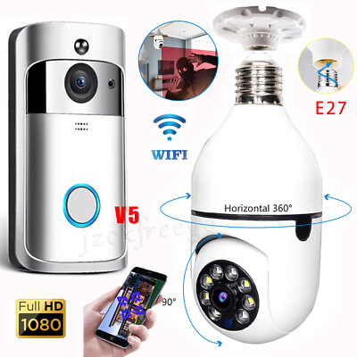 #ad Smart Wireless WiFi Video Intercom Doorbell 1080P Light Bulb Security IP Camera $13.98