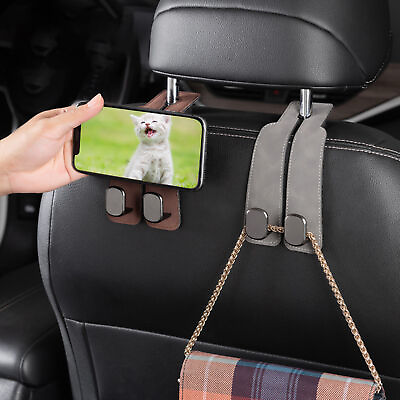 #ad Car Headrest Seat 2 In 1 Double Hook Holder Hanger Bag Organiser Coat Hook Rack $13.52