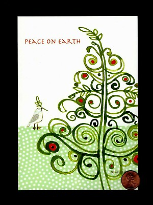 #ad CHRISTMAS Little Bird Tree Ornaments Tree Greeting Card W TRACKING $2.99