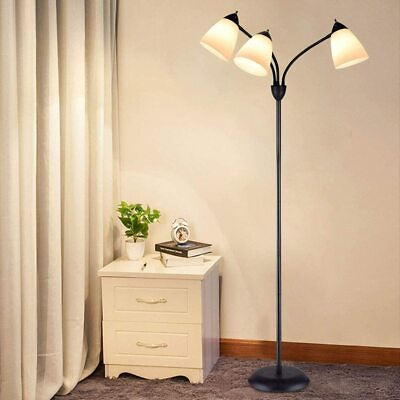 #ad Modern Adjustable Floor Lamp 3 Light Standing Light For Home Bedroom Living Room $50.99