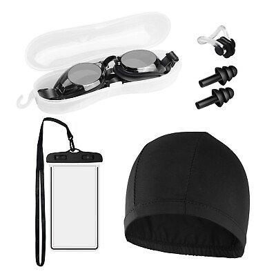 #ad Anti Fog Swimming Goggles Set Swim Glasses UV ProtectionEar Plug Cap Nose Clip $10.99