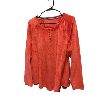 #ad Jockey Velour Long Sleeve Round Neck Sweater Top Size 1X $18.00
