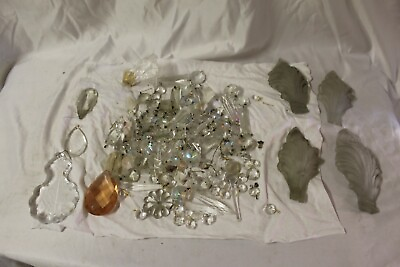 #ad Crystal Chandelier parts drops Leafs Pentolags flowers lots #114 $125.00