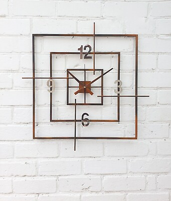 #ad 28quot; Square Wall Clock Large Wall Clock Modern Wall Clock Mid Century Wall Clock $250.00