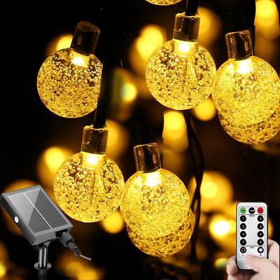#ad WERTIOO 55FT 100 Led Solar String Lights Outdoor with Remote Waterproof Solar 8 $16.29