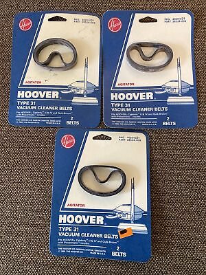 #ad Lot Of 3 Two Pk Hoover Agitator Type 31 Vacuum Cleaner Belts 40201031 38528 009 $6.49