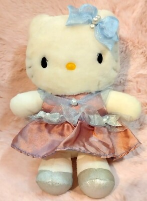 #ad Vintage 2000 Hello Kitty Peach 8quot; Plush Doll Pre owned Xlnt Cond. $32.00