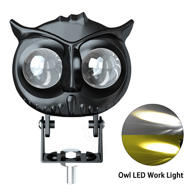 #ad 1X Owl LED Work Light Bar Fog Driving Spot Pods OffRoad ATV SUV UTV YellowWhite $22.99
