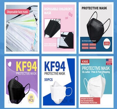 #ad Disposable Face Mask N95 KN95 KF94White Black Pink Purple etc Non Medical Use $247.97