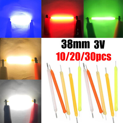 #ad 10 20 30pcs 3V 38mm LED Filament Lamp Lights For Edison Incandescent Light USA $10.69