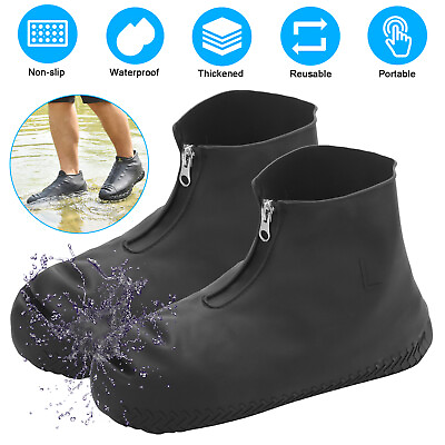 #ad Waterproof Silicone Reusable Rain Shoe Boot Covers Anti slip Portable Protectors $10.48