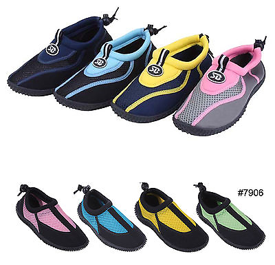 #ad New Childrens Kids Boys Girls Slip On Water Shoes Aqua Socks Pool Beach4 Colors $7.10