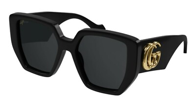 #ad Gucci GG 0956S 003 Black Gray Oversized Geometric Women#x27;s Sunglasses $266.99