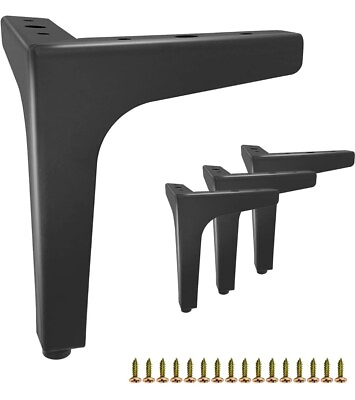 #ad 6quot; Metal Furniture Legs Modern Furniture Sofa Legs Set of 4 DIY Black Triangle $22.00