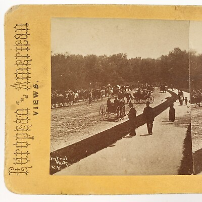 #ad Central Park Horse Trotting Stereoview c1895 New York City Manhattan Photo H1286 $13.96