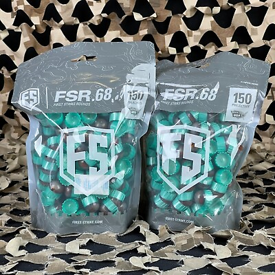 #ad NEW First Strike FSR Paintballs 300 Count Smoke Mint Shell Orange Fill $119.95