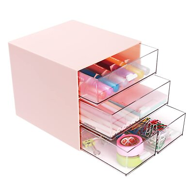 #ad Desk Organizer with Drawer Desk Storage Box with 4 drawers Plastic Office S... $20.62