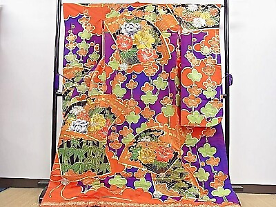 #ad Japanese Kimono Uchikake Wedding Pure Silk japan 1457 $450.00