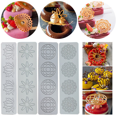 #ad Lace Flower Leaf Silicone Fondant Molds Cake Decoration Sugarcraft Baking Mould $7.21